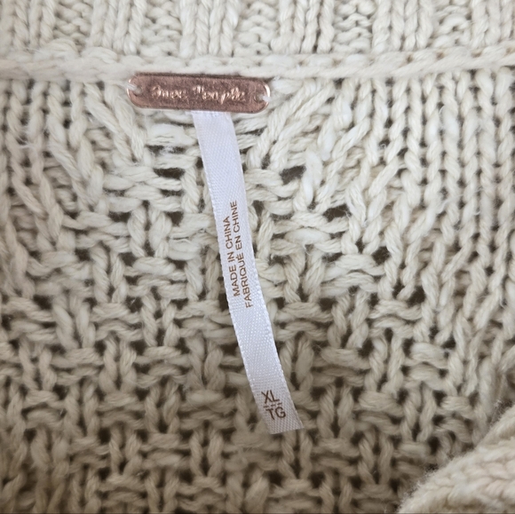 FREE PEOPLE Driftwood Cable Polo Sweater - Picture 8 of 8